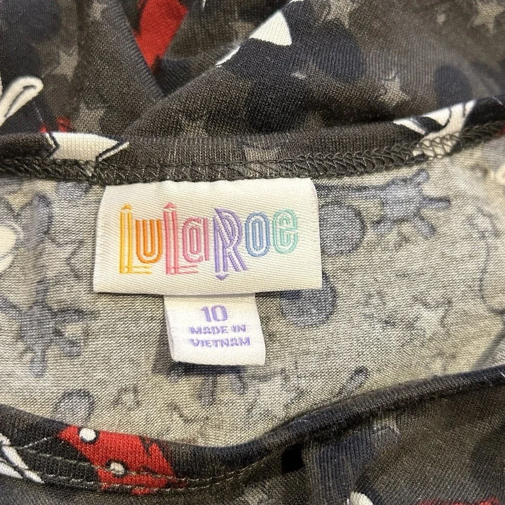 Lularoe Mickey Mouse Blue Shirt Kids Size 10 Stars Long Tunic Short‎ Sleeve